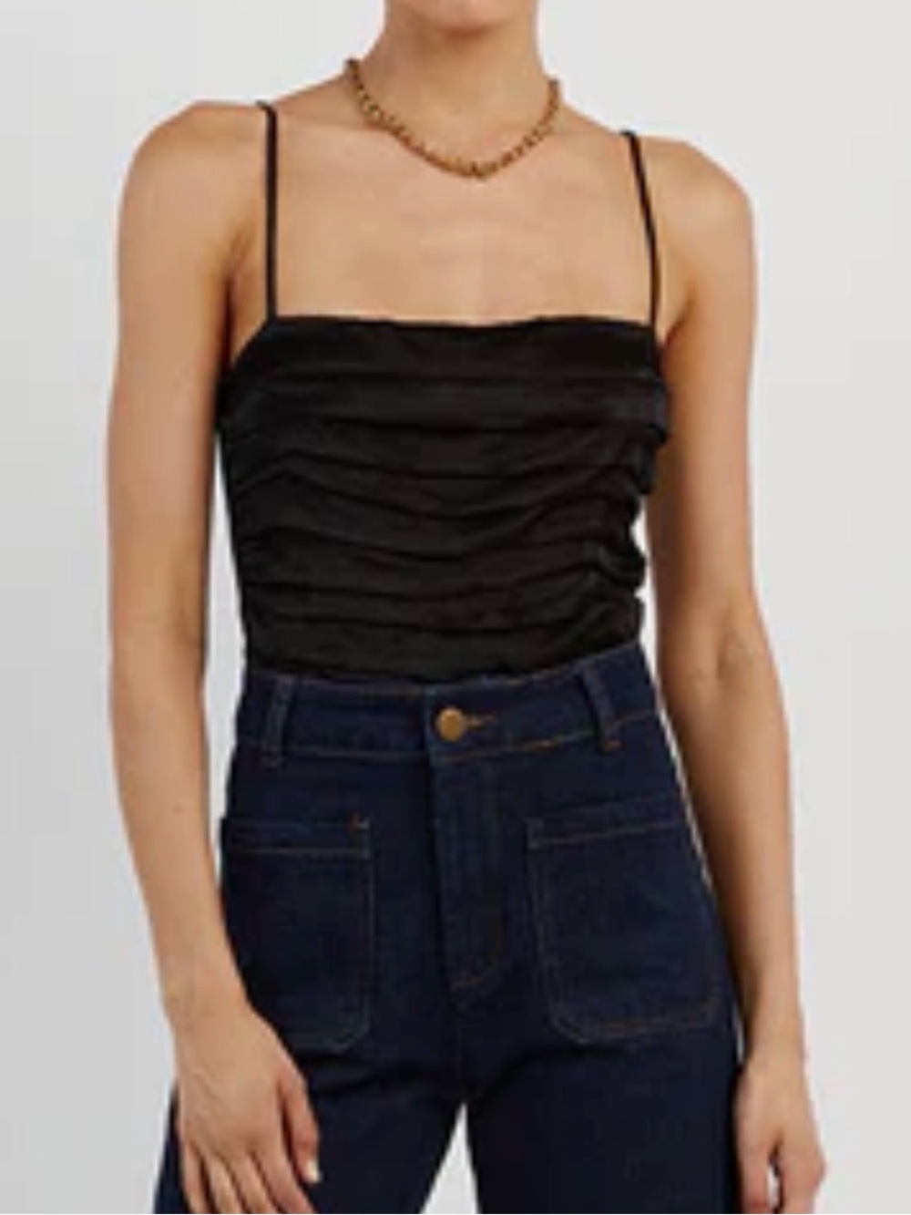BRAND NEW WITH TAGS: DISSH Branded Bobby Black Straight Across Top